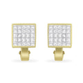 14K Yellow Gold 3-1/5 Cttw Princess Cut Diamond ¾ Square Invisible Set