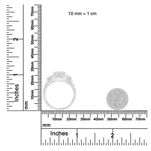 14K White Gold 2 1/4 Cttw Diamond Cocktail Cluster Ring (G-H Color,